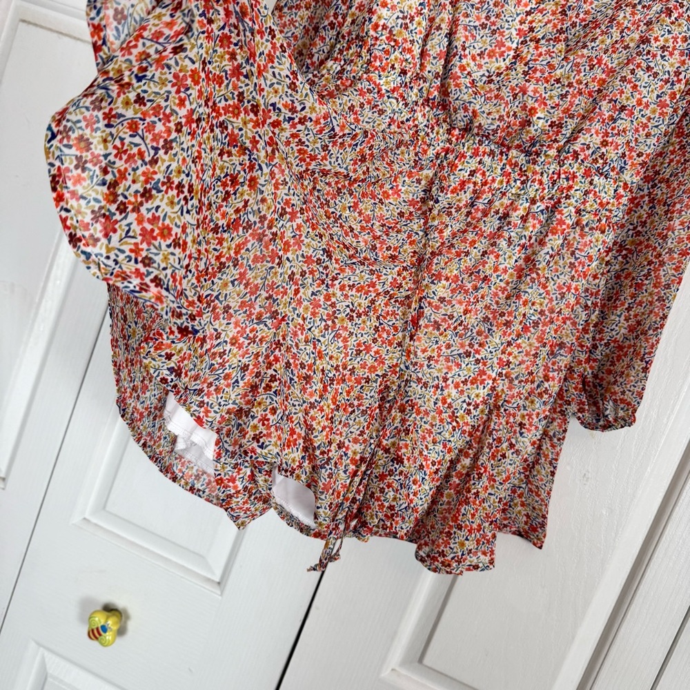 NWT Blue Rain Multicolor Floral Romper - Picture 3 of 7